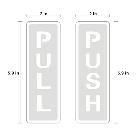 Elegant Push Pull Golden White Glass Door Signage - Acrylic Self-Adhesive Sticker for Office