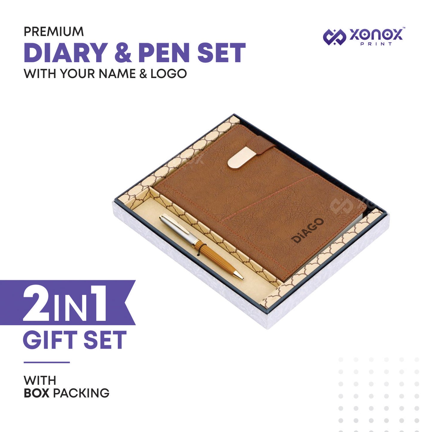 2 in 1 Diary & Pen Set | Best for Corporate Gifting | XonoxPrint.in
