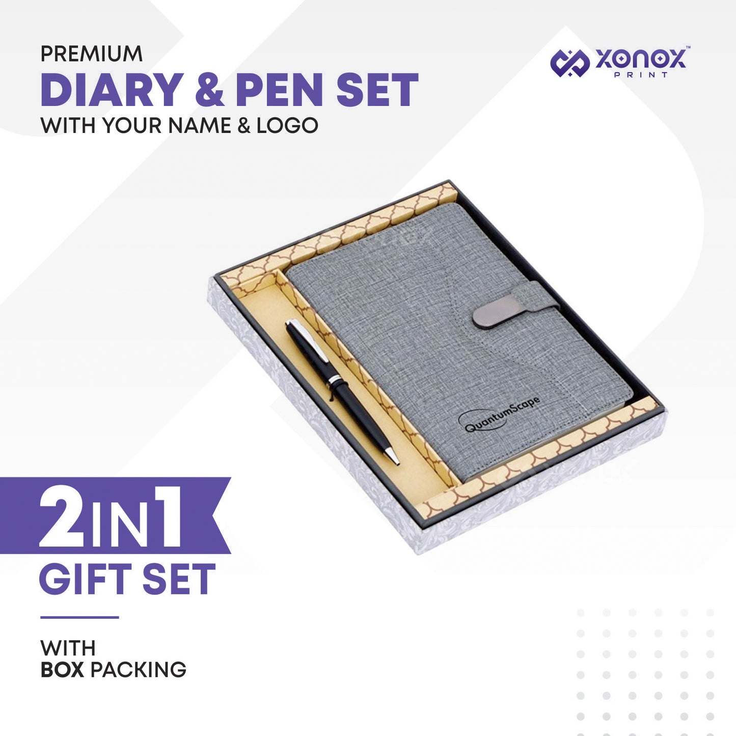 2 in 1 Diary & Pen Set | Best for Corporate Gifting | XonoxPrint.in